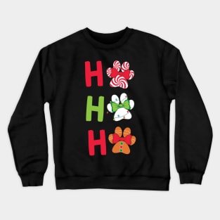 Ho Ho Ho Dog Paw Print Christmas Gift Crewneck Sweatshirt